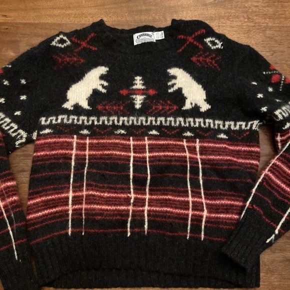 Cambridge Dry Goods Sweaters - Cambridge‎ Dry Goods Women 100%  Wool Sweater Bear Print Fair Isle XL